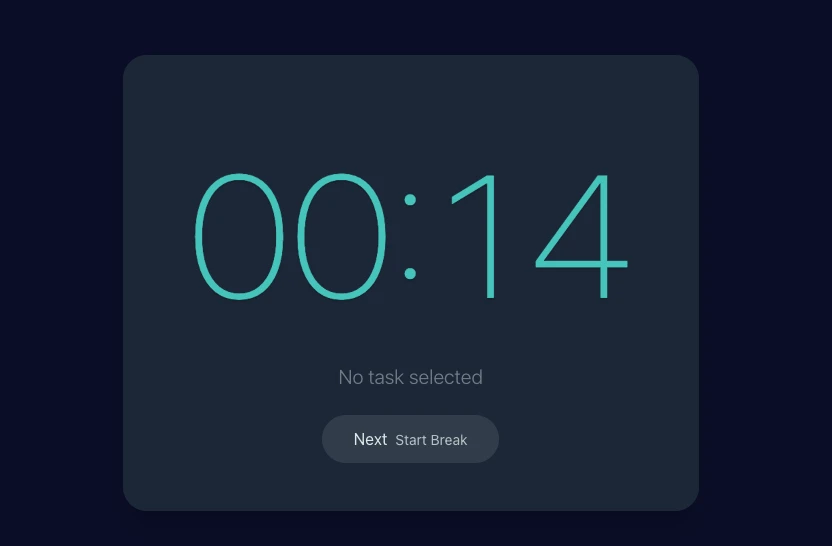 Screenshot of the FlowTime Timer in focus mode.
